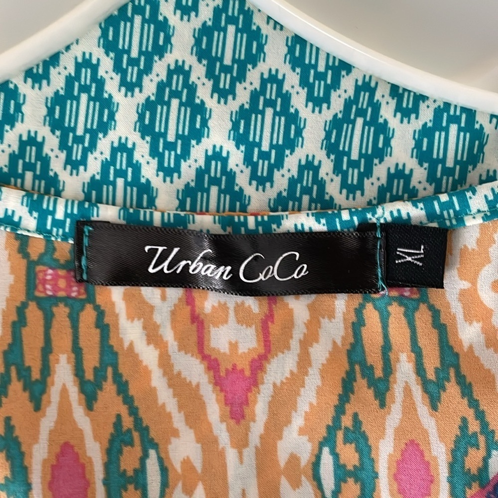 Urban CoCo Tunic Mini Dress Size XL Multicolored BohoStyle Ethnic Inspired Print - Picture 7 of 12